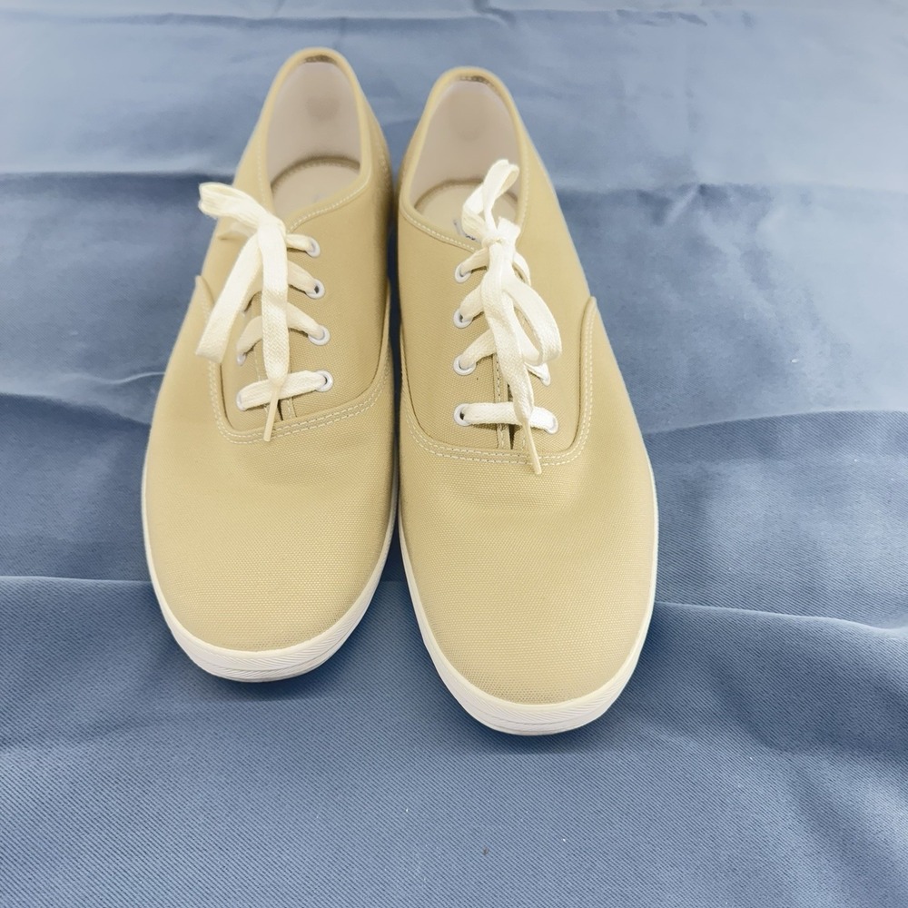 Keds Womens Canvas Lace Up Sneakers Neutral Beige Casual Comfort Shoes 11